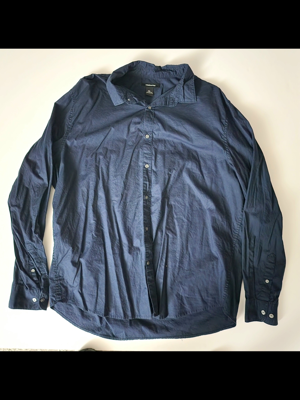 Claiborne Navy Long-Sleeve Button-Up Dress Shirt mens size XXL